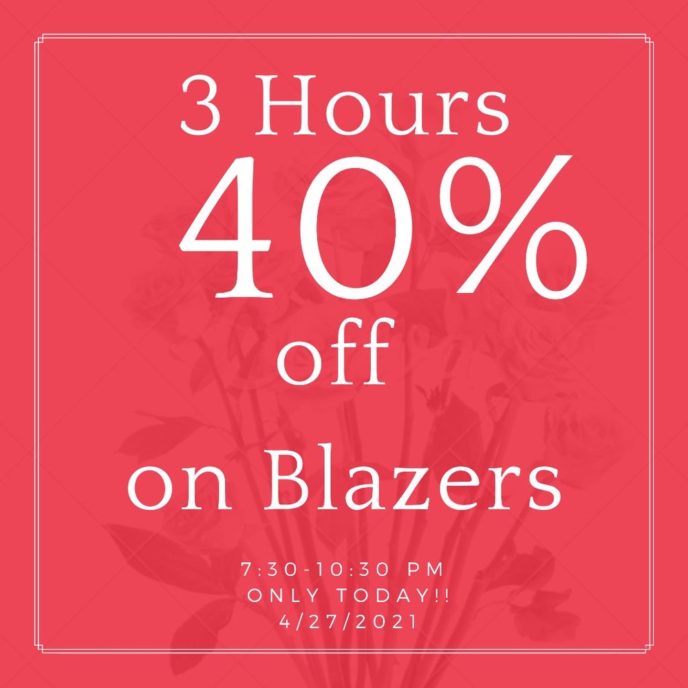 40% off on blazers